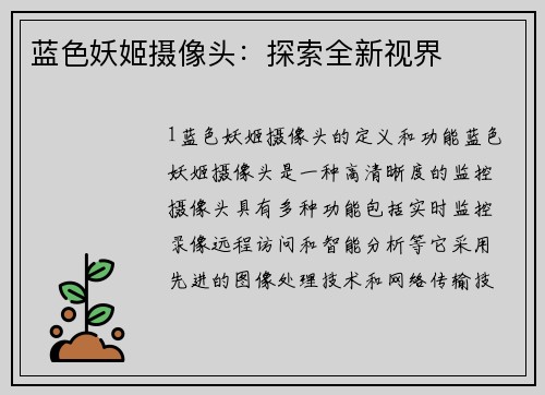 蓝色妖姬摄像头：探索全新视界
